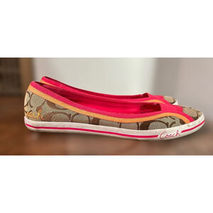 Coach Pink and Tan Flats